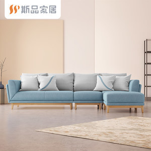 斯品悠懶布藝沙發(fā)組合 小戶型客廳的北歐簡約美學與實用主義